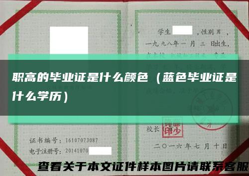 职高的毕业证是什么颜色（蓝色毕业证是什么学历）缩略图