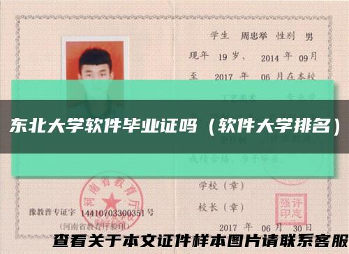 东北大学软件毕业证吗（软件大学排名）缩略图