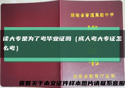 读大专是为了考毕业证吗（成人考大专证怎么考）缩略图