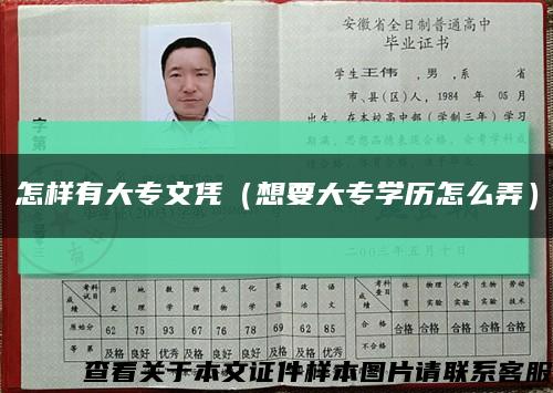 怎样有大专文凭（想要大专学历怎么弄）缩略图