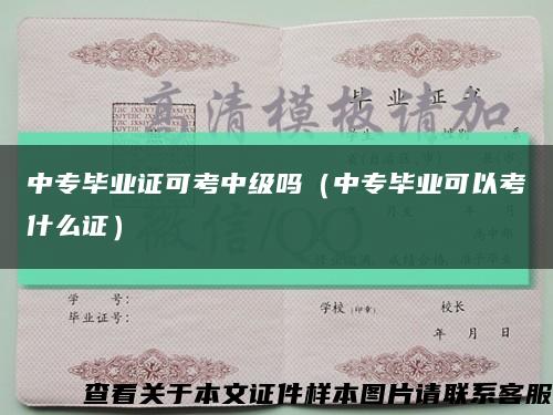 中专毕业证可考中级吗（中专毕业可以考什么证）缩略图