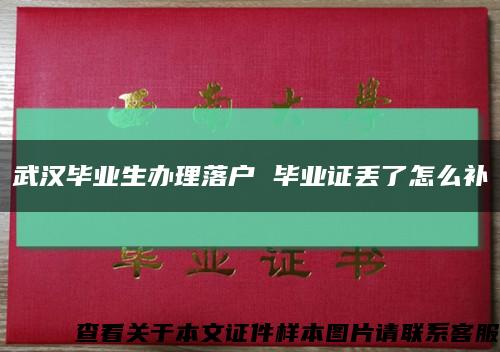 武汉毕业生办理落户 毕业证丢了怎么补缩略图