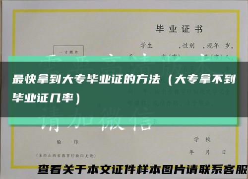 最快拿到大专毕业证的方法（大专拿不到毕业证几率）缩略图