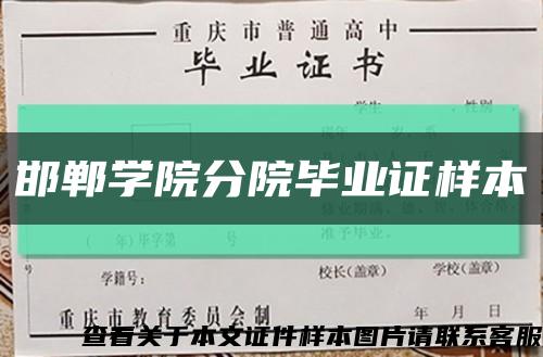 邯郸学院分院毕业证样本缩略图