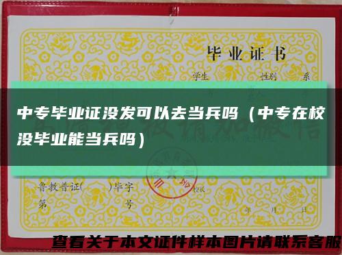 中专毕业证没发可以去当兵吗（中专在校没毕业能当兵吗）缩略图