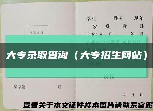 大专录取查询（大专招生网站）缩略图