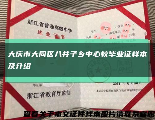 大庆市大同区八井子乡中心校毕业证样本及介绍缩略图