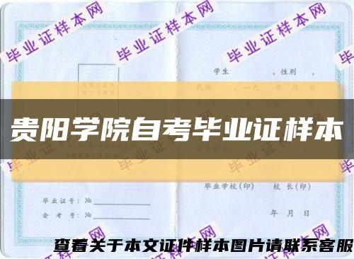 贵阳学院自考毕业证样本缩略图