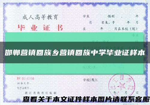 邯郸营镇回族乡营镇回族中学毕业证样本缩略图