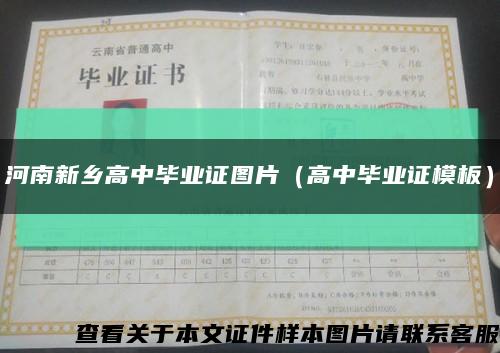 河南新乡高中毕业证图片（高中毕业证模板）缩略图