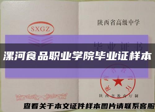 漯河食品职业学院毕业证样本缩略图
