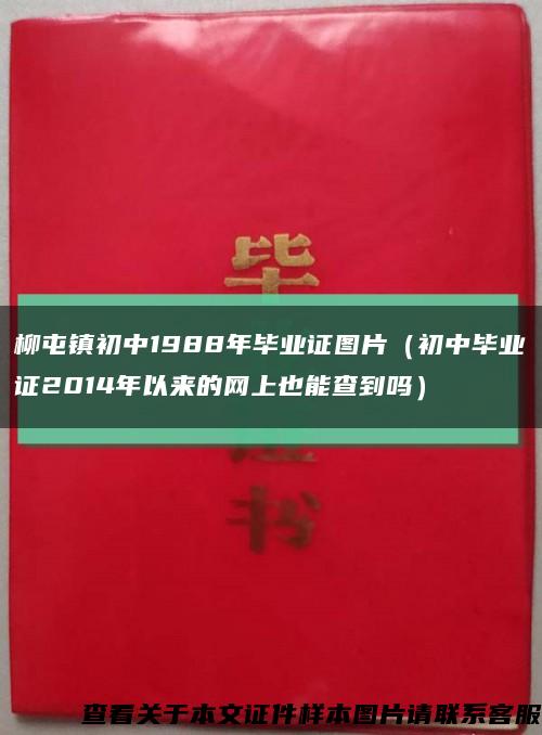 柳屯镇初中1988年毕业证图片（初中毕业证2014年以来的网上也能查到吗）缩略图