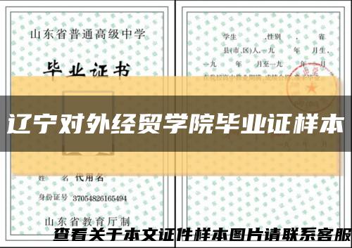 辽宁对外经贸学院毕业证样本缩略图