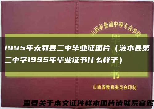 1995年太和县二中毕业证图片（涟水县第二中学1995年毕业证书什么样子）缩略图