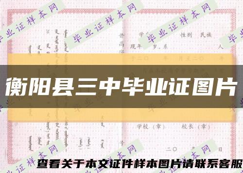 衡阳县三中毕业证图片缩略图