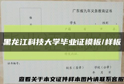 黑龙江科技大学毕业证模板/样板缩略图