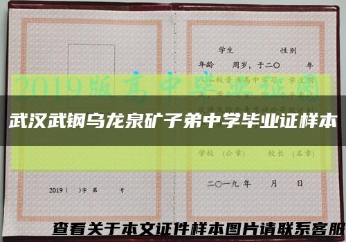 武汉武钢乌龙泉矿子弟中学毕业证样本缩略图