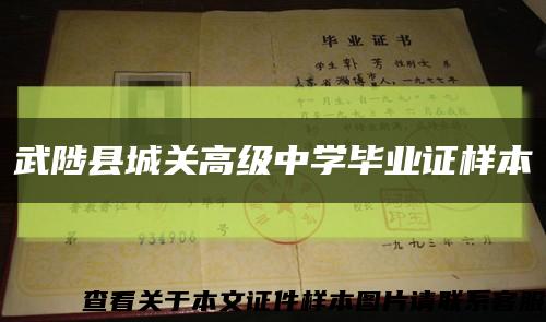 武陟县城关高级中学毕业证样本缩略图