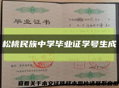 松桃民族中学毕业证学号生成缩略图