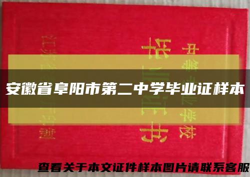 安徽省阜阳市第二中学毕业证样本缩略图