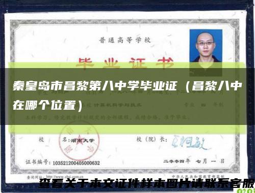 秦皇岛市昌黎第八中学毕业证（昌黎八中在哪个位置）缩略图