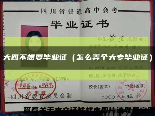 大四不想要毕业证（怎么弄个大专毕业证）缩略图