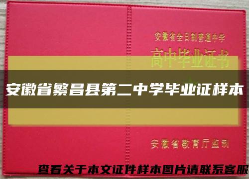 安徽省繁昌县第二中学毕业证样本缩略图