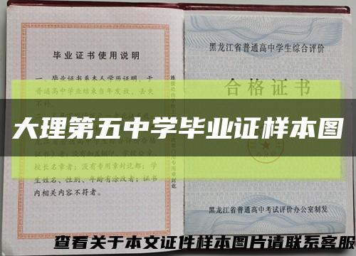 大理第五中学毕业证样本图缩略图