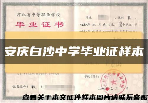 安庆白沙中学毕业证样本缩略图