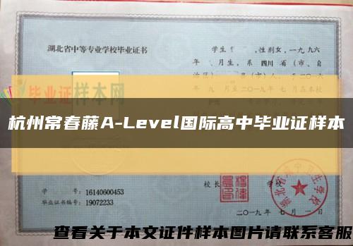杭州常春藤A-Level国际高中毕业证样本缩略图