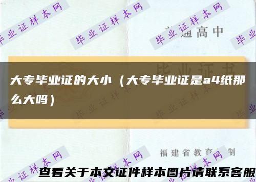 大专毕业证的大小（大专毕业证是a4纸那么大吗）缩略图