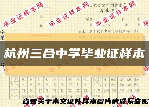 杭州三合中学毕业证样本缩略图