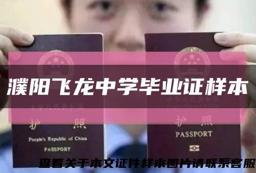 濮阳飞龙中学毕业证样本缩略图