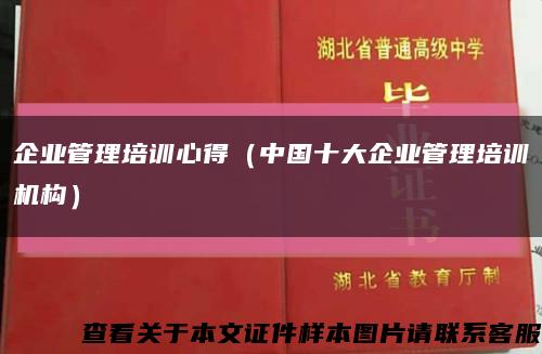 企业管理培训心得（中国十大企业管理培训机构）缩略图