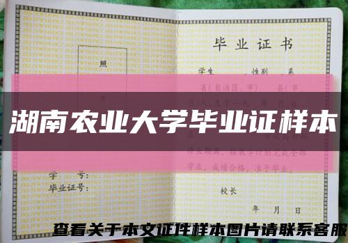 湖南农业大学毕业证样本缩略图
