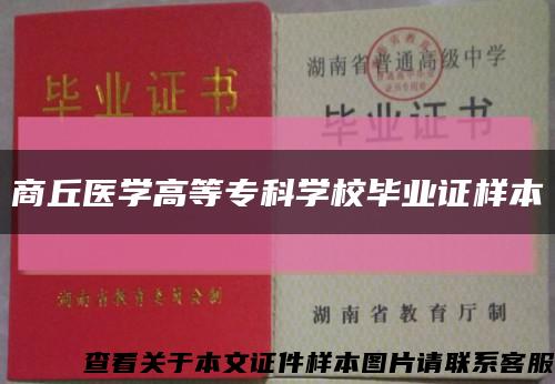 商丘医学高等专科学校毕业证样本缩略图