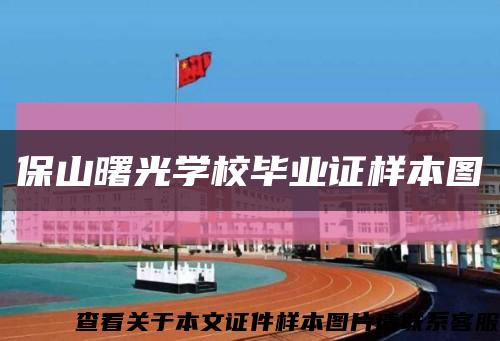 保山曙光学校毕业证样本图缩略图