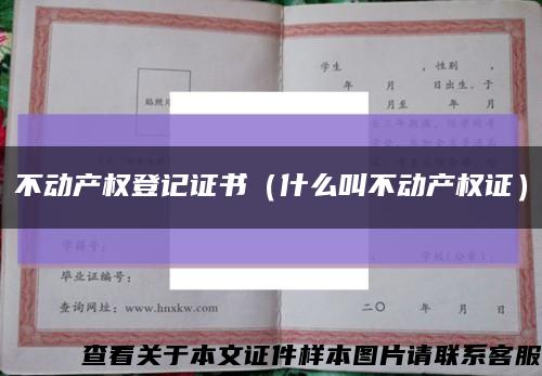 不动产权登记证书（什么叫不动产权证）缩略图