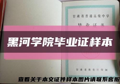 黑河学院毕业证样本缩略图