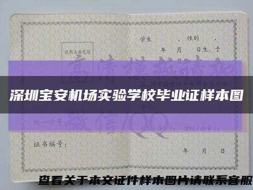 深圳宝安机场实验学校毕业证样本图缩略图