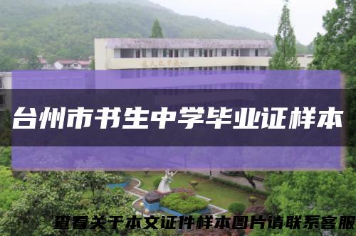 台州市书生中学毕业证样本缩略图
