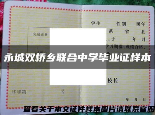 永城双桥乡联合中学毕业证样本缩略图
