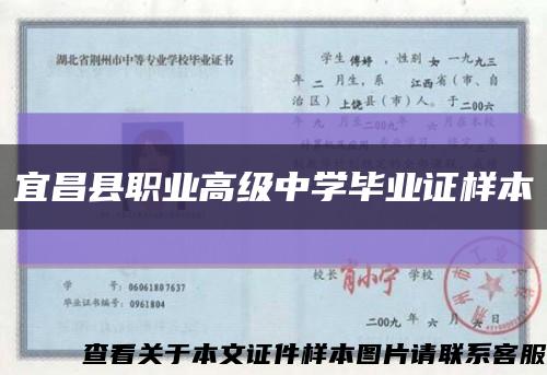 宜昌县职业高级中学毕业证样本缩略图
