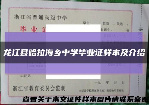 龙江县哈拉海乡中学毕业证样本及介绍缩略图