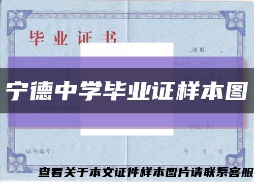 宁德中学毕业证样本图缩略图