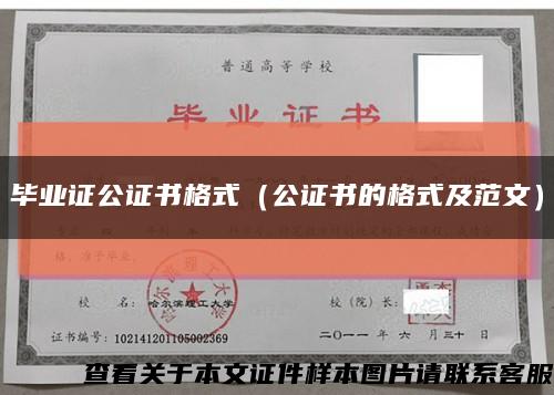 毕业证公证书格式（公证书的格式及范文）缩略图