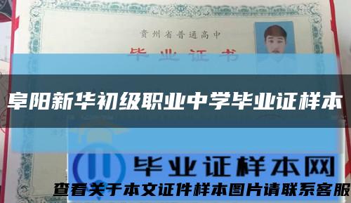 阜阳新华初级职业中学毕业证样本缩略图
