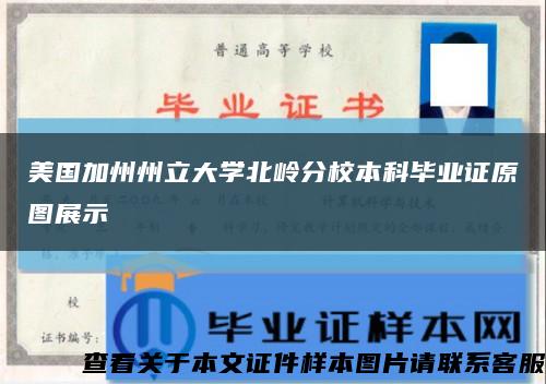 美国加州州立大学北岭分校本科毕业证原图展示缩略图