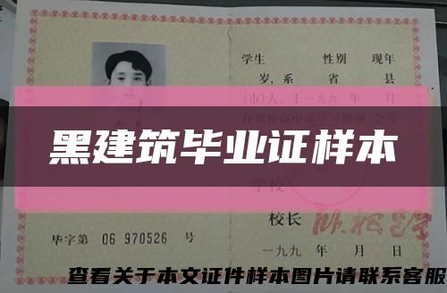 黑建筑毕业证样本缩略图