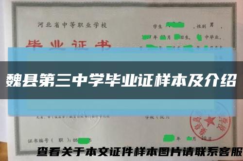 魏县第三中学毕业证样本及介绍缩略图
